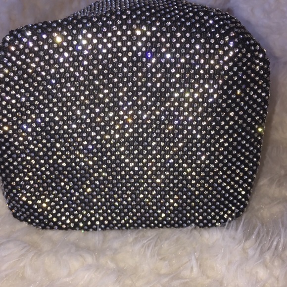 Black and Silver Rhinestone Bucket Bag - Picture 5 of 7